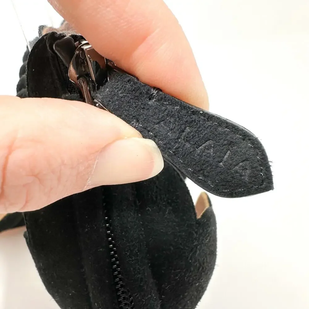 Alaia Bombe Heels Sandals Shoes Black Suede Ankle Strap EU 37 US 6.5